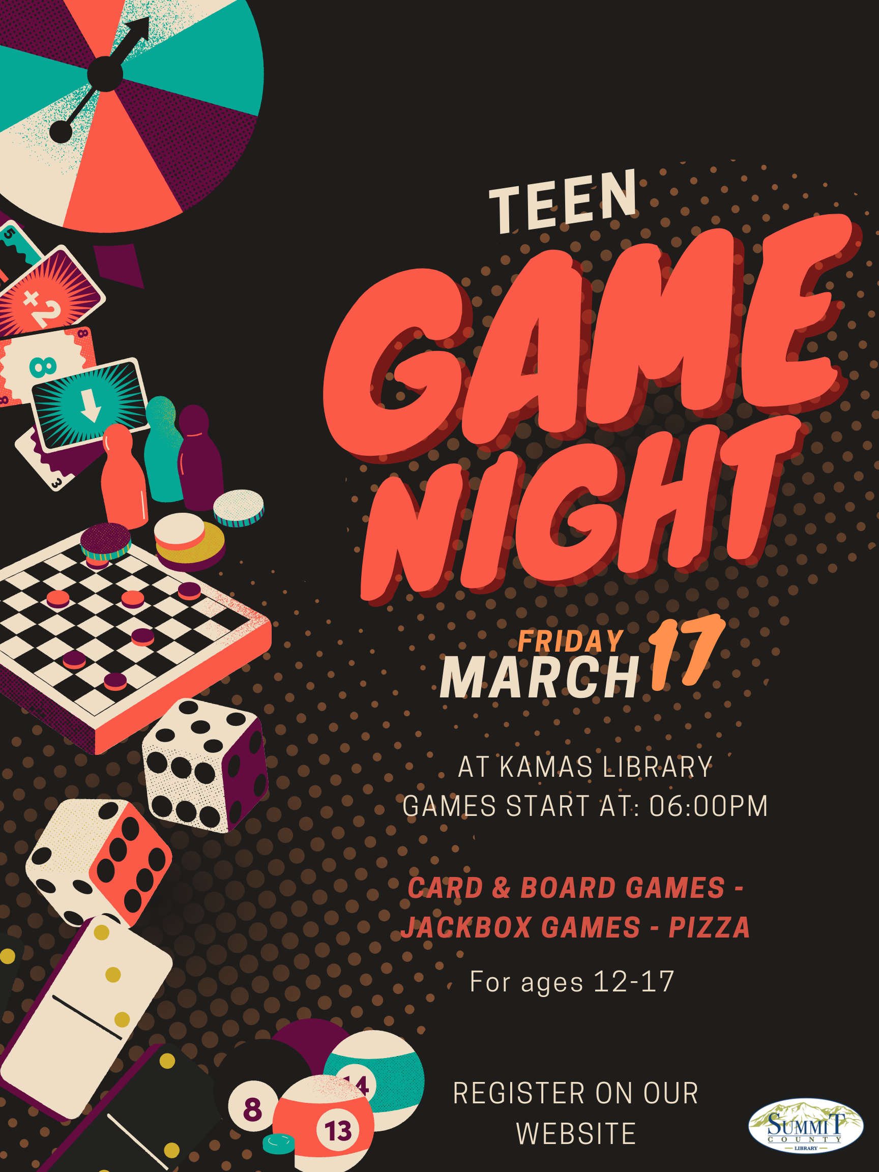 Teen Game Night (with Pizza) at the Kamas Valley Branch | Summit County ...